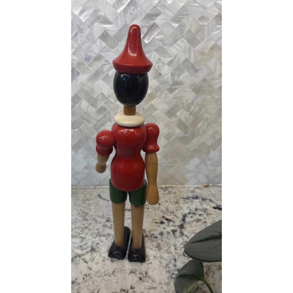 Vintage Pinocchio Jointed Articulated Doll Wooden Decor fairytales Geppetto - Picture 5 of 16